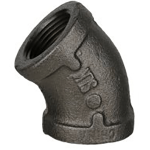 Black Malleable Iron Elbow 45 3/4"